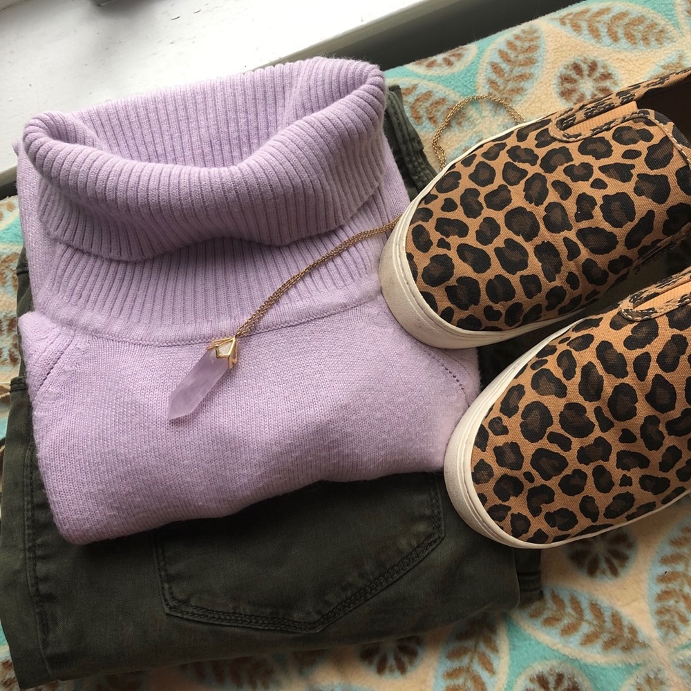 Soft Lavender Cashmere-like Turtleneck